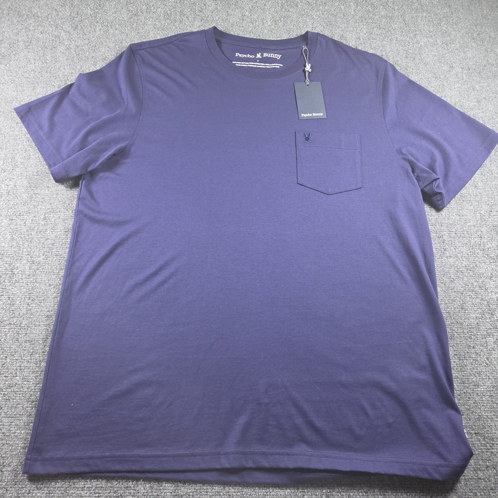 NEW PSYCHO BUNNY Size  Men's XL Shirt Evening Blue BONNIE Regular Fit Pocket Tee